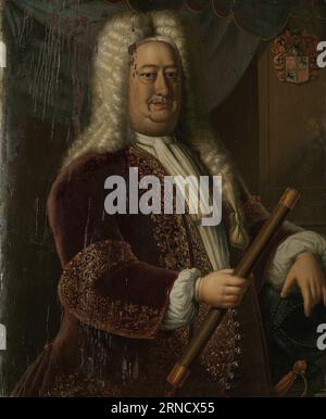Portrait de Dirk van Cloon, gouverneur général des Indes orientales néerlandaises 1733 par Hendrik van den Bosch Banque D'Images