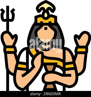 gauri god indian color icon vector illustration Stock Vector