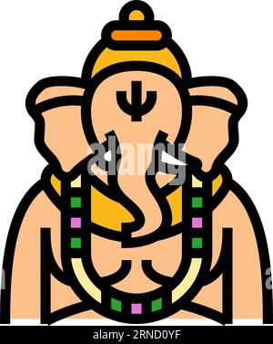 illustration vectorielle d'icône de couleur indienne ganesha god Illustration de Vecteur