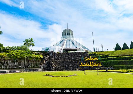 Kuching, Malaysia - May 2023: Kuching North City Hall and Cat Museum building in Sarawak, Malaysia. A landmark and popular tourist attraction in Kuching, Borneo island. Stock Photo