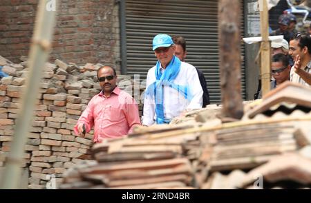 (160502) -- LALITPUR, May 2, 2016 -- United Nations Deputy Secretary General Jan Eliasson (2nd, L) visits quake-hit Bungamati in Lalitpur, Nepal, May 2, 2016. The UN official is visiting the Himalayan country in connection with the UN World Humanitarian Summit scheduled to be held in Istanbul, Turkey on May 23-24, Nepal s Foreign Ministry Spokesperson Tara Prasad Pokharel told Xinhua. ) NEPAL-LALITPUR-UN DEPUTY SECRETARY GENERAL-VISIT SunilxSharma PUBLICATIONxNOTxINxCHN   160502 Lalitpur May 2 2016 United Nations Deputy Secretary General Jan Eliasson 2nd l visits Quake Hit Bungamati in Lalitpu Stock Photo