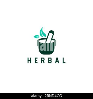 Logo de pharmacie Eco Green Design Vector modèle. Conception de logo à base de plantes Illustration de Vecteur