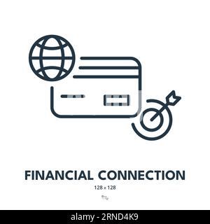 Icône connexion financière. Finance, monde, réseau. Contour modifiable. Icône vecteur simple Illustration de Vecteur