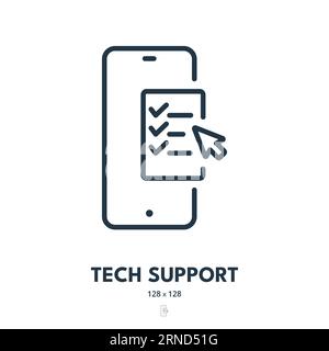 Icône support technique. Technologie, assistance, aide. Contour modifiable. Icône vecteur simple Illustration de Vecteur