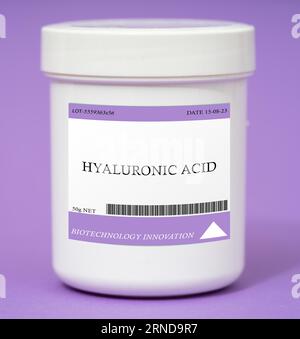 Acide hyaluronique - utilisé pour soutenir la santé de la peau et réduire les signes du vieillissement. Banque D'Images