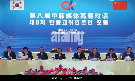 (160523) -- SEOUL, May 23, 2016 -- Liu Qibao (4th L), head of the Publicity Department of the Communist Party of China (CPC) Central Committee, attends the 8th China-South Korea Media High-level Dialogue in Seoul, South Korea, May 23, 2016. ) SOUTH KOREA-SEOUL-CHINA-LIU QIBAO-VISIT YaoxQilin PUBLICATIONxNOTxINxCHN   160523 Seoul May 23 2016 Liu Qibao 4th l Head of The Publicity Department of The Communist Party of China CPC Central Committee Attends The 8th China South Korea Media High Level Dialogue in Seoul South Korea May 23 2016 South Korea Seoul China Liu Qibao Visit YaoxQilin PUBLICATION Stock Photo