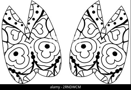 Zentangle à capuche en alpaga stylé pour la coloration. Peut être utilisé pour l'impression sur t-shirt, papier peint ou affiche. Illustration de Vecteur