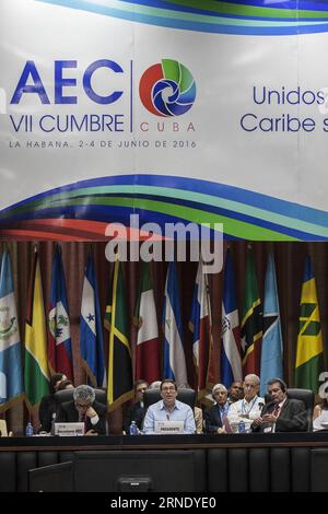 (160604) -- LA HAVANE, le 3 juin 2016 -- le ministre cubain des Affaires étrangères Bruno Rodriguez (C) s'adresse à la réunion des ministres des Affaires étrangères de l'Association des États de la Caraïbe à la Havane, capitale de Cuba, le 3 juin 2016. Vendredi, les responsables ont discuté des défis régionaux et du plan d’action pour les deux prochaines années, en préparant le 7e sommet des États des Caraïbes. Str) CUBA-LA HAVANE-CARAÏBES FMS-REUNION JOAQUINxHERNANDEZ PUBLICATIONxNOTxINxCHN 160604 la Havane juin 3 2016 les ministres cubains des Affaires étrangères Bruno Rodriguez C s'adressent à la réunion des ministres des Affaires étrangères de l'Association des États de la Caraïbe à la Havane capitale de Banque D'Images