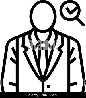 illustration vectorielle d'icône de ligne d'emploi d'entrevue d'étiquette de code vestimentaire Illustration de Vecteur