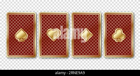 Playing card set. Vector illustration with suit hearts, diamonds, clubs and spades. Stock Vector