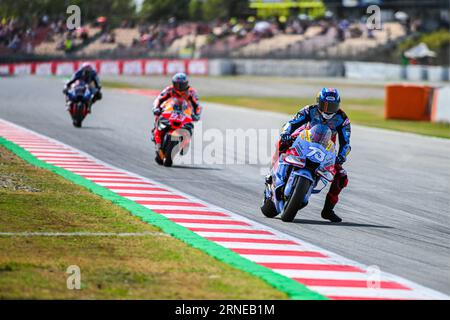 Álex Márquez (73) of Spain and Gresini Racing and Marc Márquez (93) of Spain and Repsol Honda Team during the MOTO GP PRACTICE of the Catalunya Grand Prix at Montmelo racetrack, Spain on September 01, 2023 (Photo: Alvaro Sanchez) Credit: CORDON PRESS/Alamy Live News Stock Photo