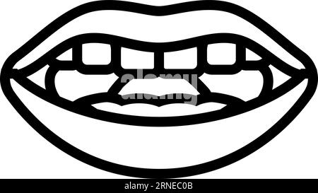 l letter mouth animate line icon vector illustration Stock Vector