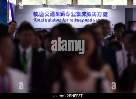 (160620) -- BEIJING, June 20, 2016 -- Visitors attend the exhibition Modern Railways 2016 in Beijing, capital of China, June 20, 2016. The three-day exhibition kicked off here Monday. ) (zkr) CHINA-BEIJING-RAILWAYS-EXHIBITION(CN) ChenxYehua PUBLICATIONxNOTxINxCHN   160620 Beijing June 20 2016 Visitors attend The Exhibition Modern Railways 2016 in Beijing Capital of China June 20 2016 The Three Day Exhibition kicked off Here Monday CCR China Beijing Railways Exhibition CN ChenxYehua PUBLICATIONxNOTxINxCHN Stock Photo