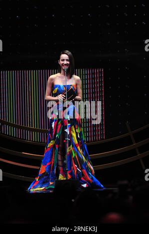 (160626) -- TAIPEI, June 25, 2016 -- Singer Jolin Tsai is seen during the awarding ceremony of the 27th Golden Melody Awards in Taipei, southeast China s Taiwan, June 25, 2016. (wyo) CHINA-TAIPEI-GOLDEN MELODY AWARDS (CN) photomall PUBLICATIONxNOTxINxCHN   160626 Taipei June 25 2016 Singer Jolin Tsai IS Lakes during The awarding Ceremony of The 27th Golden MELODY Awards in Taipei South East China S TAIWAN June 25 2016 wyo China Taipei Golden MELODY Awards CN Photomall PUBLICATIONxNOTxINxCHN Stock Photo