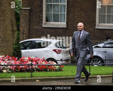 (160627) -- LONDON, June 27, 2016 -- Sajid Javid, Secretary of State for Business, Innovation and Skills, arrives for a cabinet meeting at 10 Downing Street in London, Britain, June 27, 2016. British Prime Minister David Cameron chaired an emergency cabinet meeting on Monday morning, after Britain had voted to leave the European Union. ) (zjy) BRITAIN-LONDON-BREXIT-CABINET MEETING HanxYan PUBLICATIONxNOTxINxCHN   160627 London June 27 2016 Sajid Javid Secretary of State for Business Innovation and SKILLS arrives for a Cabinet Meeting AT 10 Downing Street in London Britain June 27 2016 British Stock Photo