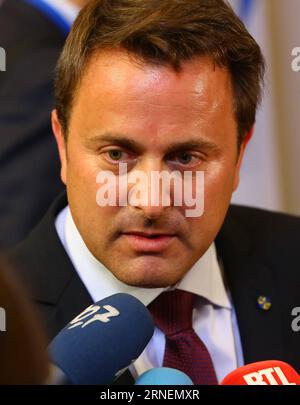 (160628) -- BRUSSELS, June 28, 2016 -- Prime Minister of Luxemburg Xavier Bettel arrives for the EU summit meeting at Brussels, Belgium on June 28, 2016. ) BELGIUM-BRUSSELS-EU-SUMMIT GongxBing PUBLICATIONxNOTxINxCHN   160628 Brussels June 28 2016 Prime Ministers of Luxembourg Xavier Bettel arrives for The EU Summit Meeting AT Brussels Belgium ON June 28 2016 Belgium Brussels EU Summit GongxBing PUBLICATIONxNOTxINxCHN Stock Photo