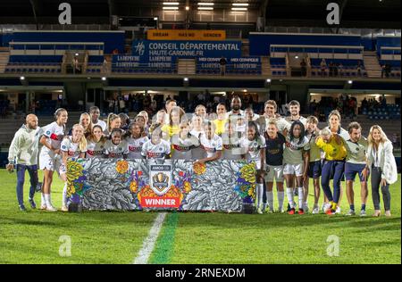 Colomiers, France. 31 août 2023. Équipe du PSG lors de la finale de la coupe de France féminine Amos contre l'AC Milan à Colomiers, France le 31 août 2023. Photo d'Arnaud Bertrand/ABACAPRESS.COM crédit : Abaca Press/Alamy Live News Banque D'Images