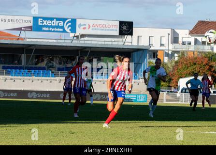 Colomiers, France. 31 août 2023. Joueur de Cordona Atletico Madrid lors de la coupe de France féminine Amos contre Liverpool FC à Colomiers, France le 31 août 2023. Photo d'Arnaud Bertrand/ABACAPRESS.COM crédit : Abaca Press/Alamy Live News Banque D'Images