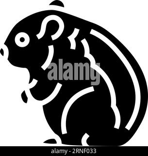 hamster standing pet glyph icon vector illustration Stock Vector