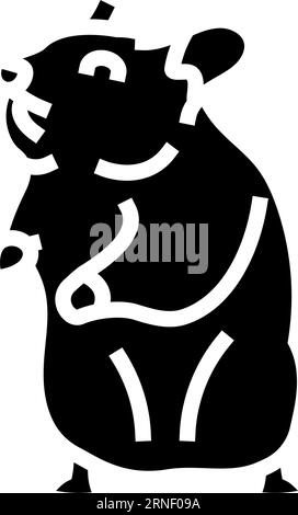 hamster standing pet glyph icon vector illustration Stock Vector