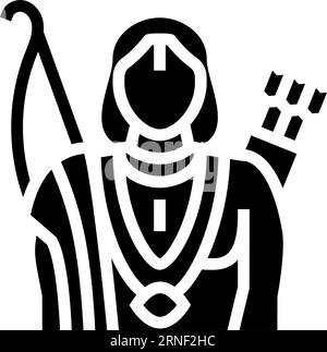 ayyappan god indian glyph icon vector illustration Stock Vector