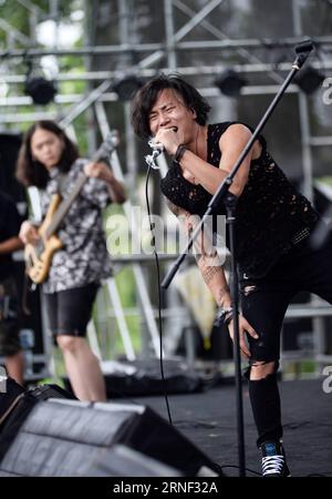 (160715) -- ZAOZHUANG, July 15, 2016 -- Singer Cai Longbo performs in the Typhoon Music Festival in Taierzhuang, east China s Shandong Province, July 15, 2016. The two-day festival kicked off Friday. ) (mp) CHINA-SHANDONG-TAIERZHUANG-MUSIC FESTIVAL (CN) GaoxQimin PUBLICATIONxNOTxINxCHN   160715 Zaozhuang July 15 2016 Singer Cai  performs in The Typhoon Music Festival in Taierzhuang East China S Shan Dong Province July 15 2016 The Two Day Festival kicked off Friday MP China Shan Dong Taierzhuang Music Festival CN GaoxQimin PUBLICATIONxNOTxINxCHN Stock Photo