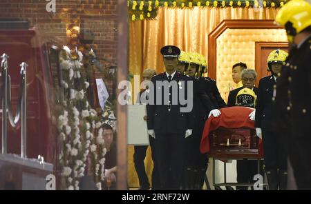 Samuel Hui Chi-kit Gedenkfeier in Hongkong (160722) -- HONG KONG, July 22, 2016 -- An official funeral service with full honors for late fireman Hui Chi-kit is held in Hong Kong, south China, July 22, 2016. Hong Kong s Fire Services Department held the funeral Friday for Hui Chi-kit, 37, who was killed in a deadly fire in an industrial building in East Kowloon. ) (wx) CHINA-HONG KONG-LATE FIREMAN-FUNERAL (CN) NgxWingxKin PUBLICATIONxNOTxINxCHN   Samuel Hui Chi Kit Memorial in Hong Kong 160722 Hong Kong July 22 2016 to Official Funeral Service With Full Honors for Late Fireman Hui Chi Kit IS He Stock Photo