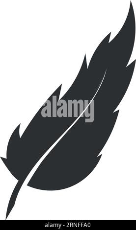 Logo plume. Silhouette noire. Symbole d'écriture Illustration de Vecteur