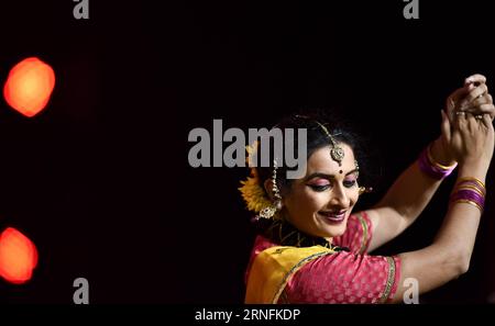 (160814) -- BEIJING, Aug. 14, 2016 -- An actress from India performs during the opening ceremony of the 10th China International Folk Art Festival in Xining, capital of northwest China s Qinghai Province, Aug. 8, 2016. ) WEEKLY CHOICES OF XINHUA PHOTO WuxGang PUBLICATIONxNOTxINxCHN   160814 Beijing Aug 14 2016 to actress from India performs during The Opening Ceremony of The 10th China International Folk Art Festival in Xining Capital of Northwest China S Qinghai Province Aug 8 2016 Weekly Choices of XINHUA Photo WuxGang PUBLICATIONxNOTxINxCHN Stock Photo