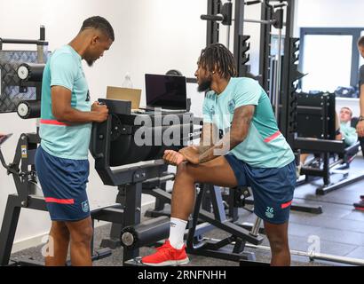 Burnley, Royaume-Uni. 31 août 2023. Burnley FC pendant leur séance d'entraînement avant le match de Tottenham Hotspur Premier League au Turf Moor 2 septembre crédit : Sharon Dobson/Alamy Live News Banque D'Images