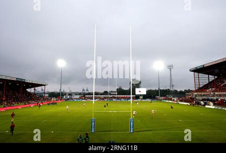 Vue générale de l'intérieur du stade avant le match de Betfred Super League au Sewell Group Craven Park, Kingston upon Hull. Date de la photo : Vendredi 1 septembre 2023. Banque D'Images