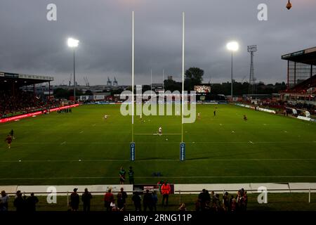 Vue générale de l'intérieur du stade avant le match de Betfred Super League au Sewell Group Craven Park, Kingston upon Hull. Date de la photo : Vendredi 1 septembre 2023. Banque D'Images