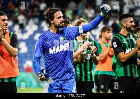 Reggio Emilia, Italie. 01 septembre 2023. Andrea Consigli (Sassuolo) lors du match américain Sassuolo vs Hellas Verona FC, football italien Serie A à Reggio Emilia, Italie, septembre 01 2023 crédit : Agence photo indépendante/Alamy Live News Banque D'Images