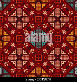 Motif traditionnel letton de broderie sans couture, illustration vectorielle Illustration de Vecteur