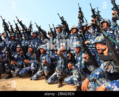 (160914) -- ZHANJIANG, Sept. 14, 2016 -- Chinese marines take part in a joint naval drill in Zhanjiang, south China s Guangdong Province, Sept. 14, 2016. China and Russia started Joint Sea 2016 drill off Guangdong Province in the South China Sea on Tuesday. The drill will run until Sept. 19, featuring navy surface ships, submarines, fixed-wing aircraft, helicopters, marines and amphibious armored equipment. ) (wyo) CHINA-RUSSIA-JOINT NAVAL DRILL (CN) ZhaxChunming PUBLICATIONxNOTxINxCHN   160914 Zhanjiang Sept 14 2016 Chinese Marines Take Part in a Joint Naval Drill in Zhanjiang South China S G Stock Photo