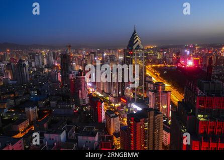 (160919) -- URUMQI, Sept. 19, 2016 -- A city night view is seen in Urumqi, capital of northwest China s Xinjiang Uygur Autonomous Region, Sept. 18, 2016. The 5th China-Eurasia Expo will kick off in Urumqi on Sept. 20. ) (zhs) CHINA-XINJIANG-CAE EXPO-PREPARE (CN) JiangxWenyao PUBLICATIONxNOTxINxCHN   160919 Urumqi Sept 19 2016 a City Night View IS Lakes in Urumqi Capital of Northwest China S Xinjiang Uygur Autonomous Region Sept 18 2016 The 5th China Eurasia EXPO will Kick off in Urumqi ON Sept 20 zhs China Xinjiang CAE EXPO prepare CN JiangxWenyao PUBLICATIONxNOTxINxCHN Stock Photo