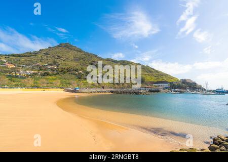 Paysage avec la baie de Machico, l'île de Madère, Portugal Banque D'Images