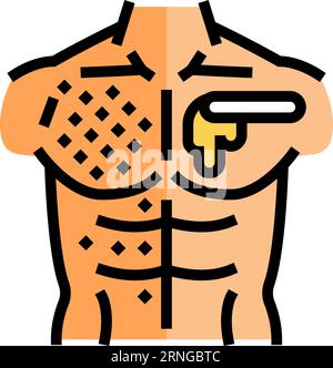 chest waxing male depilation color icon vector illustration Stock Vector