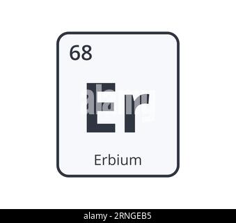 Symbole chimique erbium. Graphique pour les conceptions scientifiques. Illustration de Vecteur