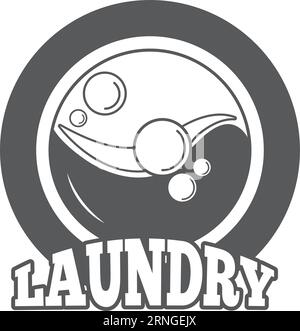 Emblème noir linge. Logo laverie automatique. Lavage du linge Illustration de Vecteur