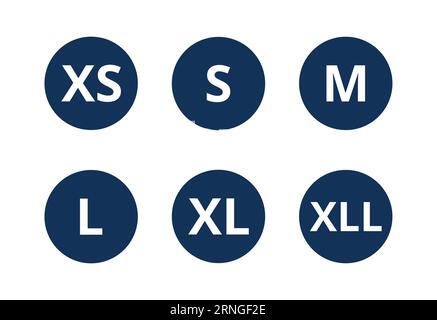 Ensemble de symboles de taille de vêtement Illustration de Vecteur