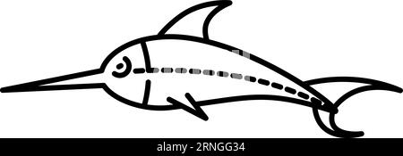 Icône linéaire espadon. Symbole de poisson de mer sauvage Illustration de Vecteur