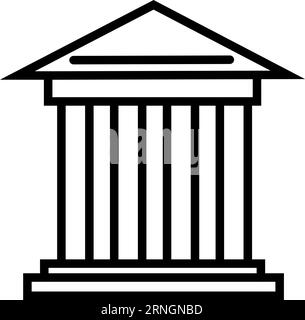 Court building icon. Federal public justice service Stock Vector