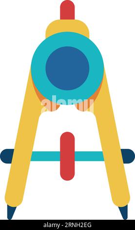 Icône de boussole mathématique. Symbole de géométrie de couleur. Panneau d'éducation Illustration de Vecteur