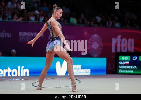 Valencia, Espagne. 23 août 2023. Ekaterina Vedeneeva (SLO) lors des 40e Championnats du monde FIG DE gymnastique rythmique Valence 2023 à Feria de Valencia. (Photo de Fabrizio Carabelli/SOPA Images/Sipa USA) crédit : SIPA USA/Alamy Live News Banque D'Images
