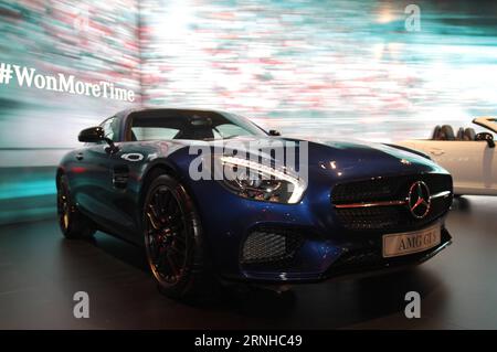 BOGOTA, Nov. 8, 2016 -- A Mercedes Benz AMG GT S is displayed at the 15th Bogota Auto Show in Bogota, Colombia, Nov. 8, 2016. Sofia Toscano/) (nxl) COLOMBIA-BOGOTA-AUTO SHOW COLPRENSA PUBLICATIONxNOTxINxCHN   Bogota Nov 8 2016 a Mercedes Benz AMG GT S IS displayed AT The 15th Bogota Car Show in Bogota Colombia Nov 8 2016 Sofia Toscano nxl Colombia Bogota Car Show COLPRENSA PUBLICATIONxNOTxINxCHN Stock Photo