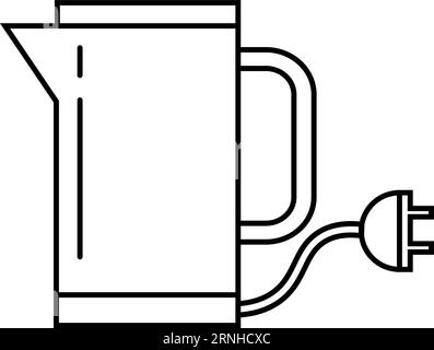 Icône linéaire de théière électrique. Dispositif à eau bouillante Illustration de Vecteur