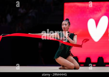 Valencia, Espagne. 24 août 2023. Zilu Wang (CHN) lors des 40e Championnats du monde FIG de gymnastique rythmique Valence 2023 à Feria de Valencia. (Photo de Fabrizio Carabelli/SOPA Images/Sipa USA) crédit : SIPA USA/Alamy Live News Banque D'Images
