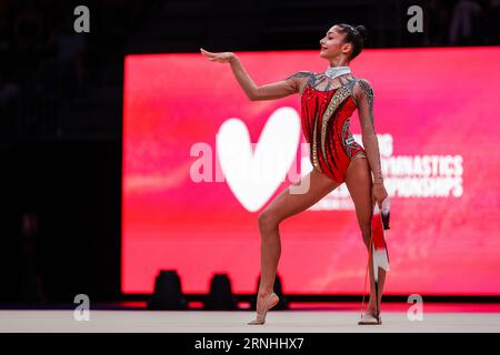 Valencia, Espagne. 24 août 2023. Sofia Raffaeli (ITA) lors des 40e Championnats du monde FIG DE gymnastique rythmique Valence 2023 à Feria de Valencia. (Photo de Fabrizio Carabelli/SOPA Images/Sipa USA) crédit : SIPA USA/Alamy Live News Banque D'Images