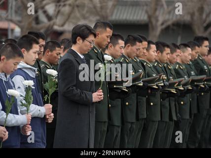 (161213) -- BEIJING, Dec. 13, 2016 -- People attend the memorial ceremony at the Museum of the War of Chinese People s Resistance Against Japanese Aggression in Beijing, capital of China, Dec. 13, 2016, on the occasion of China s National Memorial Day for Nanjing Massacre Victims.) (zyd) CHINA-BEIJING-NANJING MASSACRE VICTIMS-STATE MEMORIAL CEREMONY(CN) LuoxXiaoguang PUBLICATIONxNOTxINxCHN   Beijing DEC 13 2016 Celebrities attend The Memorial Ceremony AT The Museum of The was of Chinese Celebrities S Resistance against Japanese Aggression in Beijing Capital of China DEC 13 2016 ON The Occasion Stock Photo